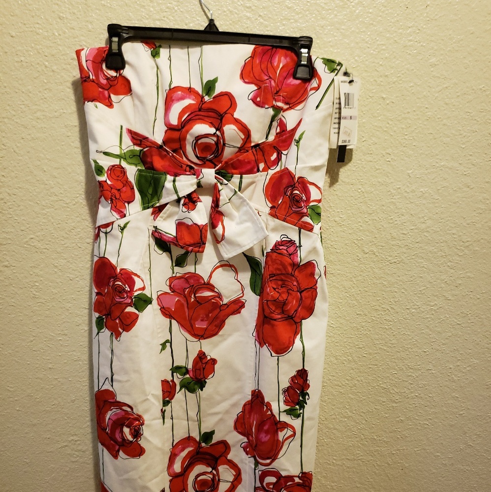 Floral strapless dress